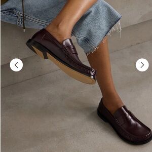 Women’s Loewe burgundy leather loafers size 38